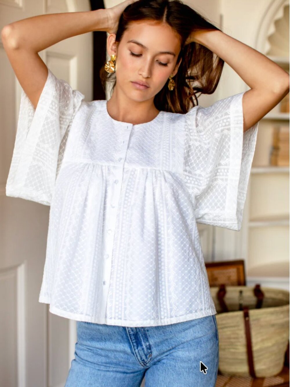 EMERSON FRY - Marion Blouse - White Embroidered | Size: xs | Rt. $218 | EUC.